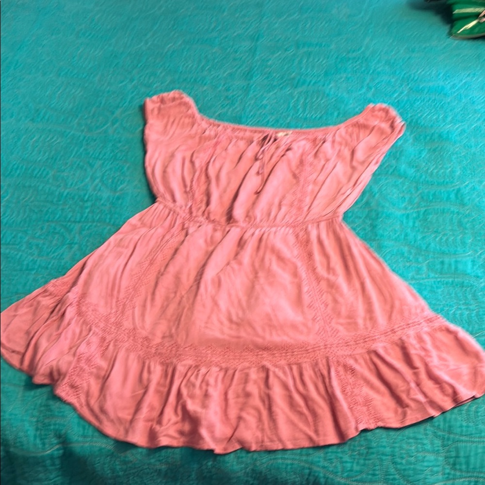 Amuse  Pink Ruffled Smocked Top
